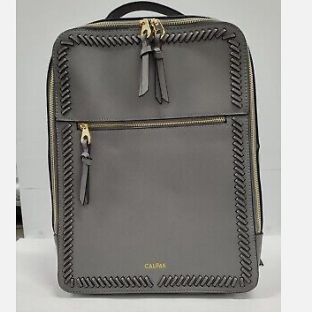 New Calpak Gray Backpack with Braided Trim and Minimalist Design